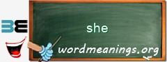 WordMeaning blackboard for she